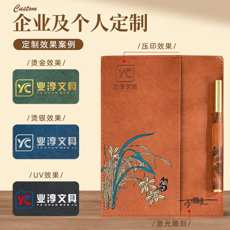 笔记本子礼盒套组送老师教师节礼物君子兰花国风文创记事本商务伴