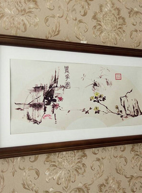 墙欧式实木相框4开 84 30 40挂50 60 A0 90 100 照片框扇形画框