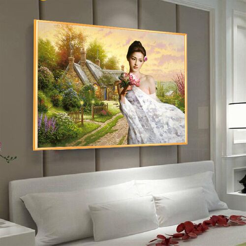 现壁装饰画房间过道框有画代画宾馆酒店墙画卧室床头挂画单幅美女