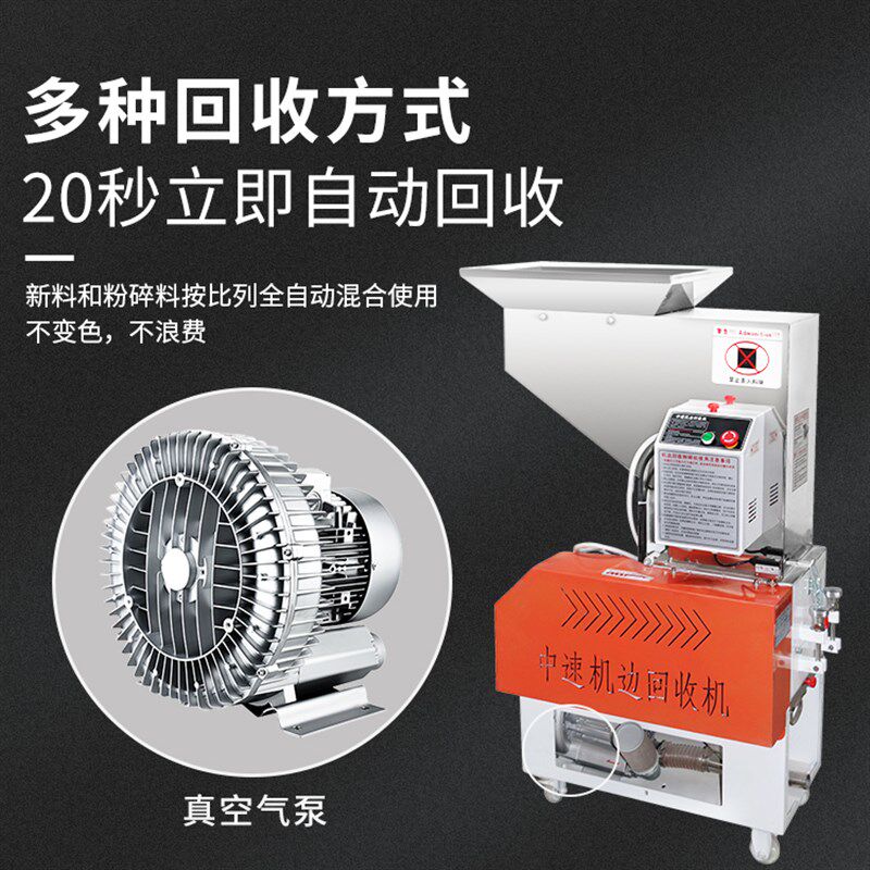 塑料粉碎机中速机边破碎机 自吸回收 注塑机打料机工业塑胶碎料机