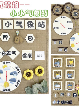 幼儿园黑板报环创装饰材料区角家园联系栏墙面天气预报小小气象站