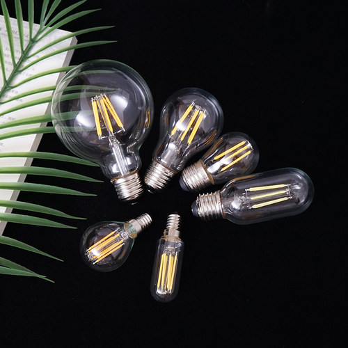 爱迪生LED节能灯口E27螺泡E14复亮透明超古光源装饰球泡暖黄4W