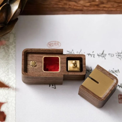 西字印字便携式铜印章私人定刻印泥印笼套装姓名刻社书法签泠古风