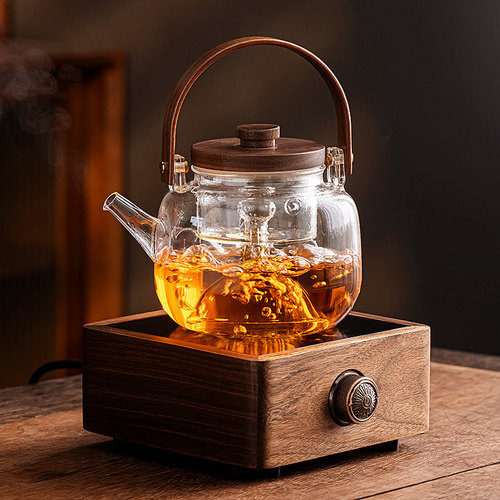 煮茶壶2023新款煮茶器家用全壶花玻璃蒸动茶办公室养生自小型煎药