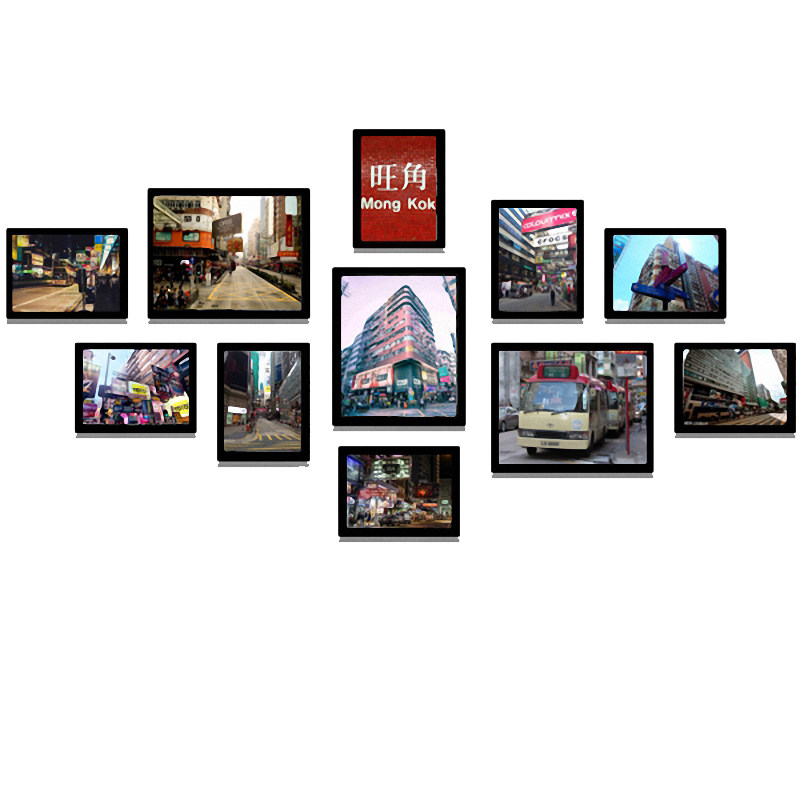 香港挂画 个性海报画 老街景壁画 奶茶店相片墙 港式茶餐厅装饰画