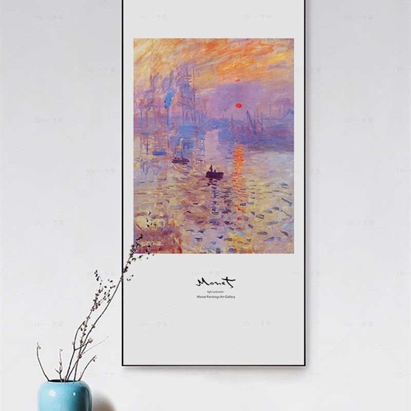 莫奈油画电箱电闸箱装饰画水表井门隐藏可开门挂画消防栓遮挡饰画