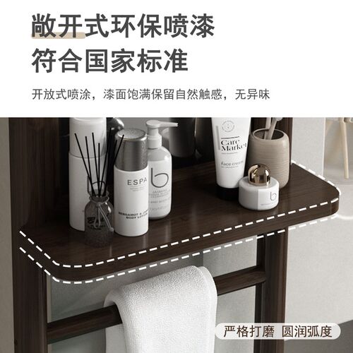 多功能洗脸盆架子楠竹落地面盆架农村简约家用卫生间带镜子洗脸架
