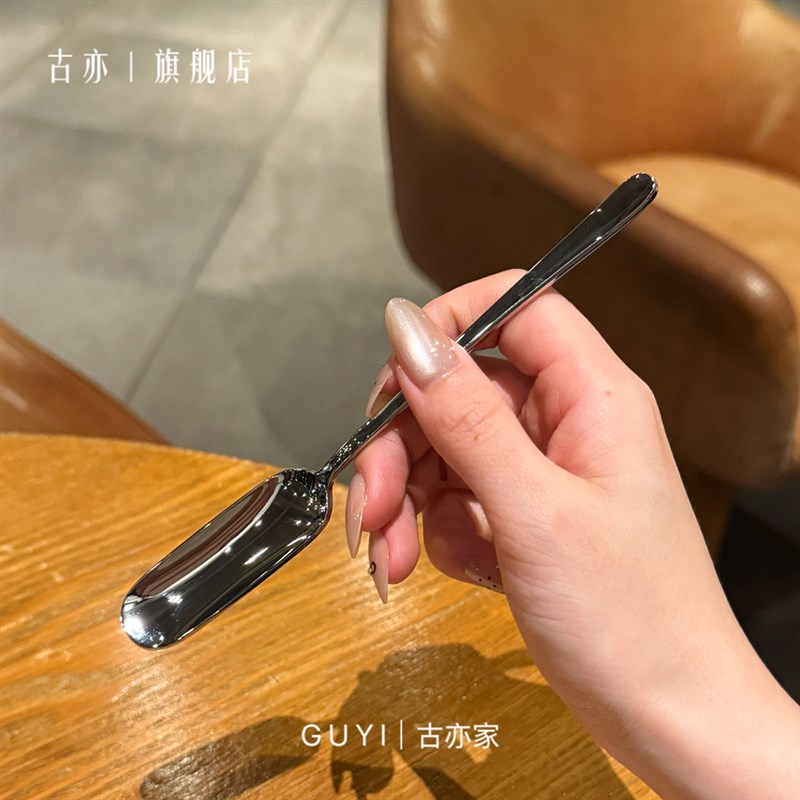 不止是品质!18/10不锈钢甜点勺子冰激凌勺咖啡搅拌勺子长头勺