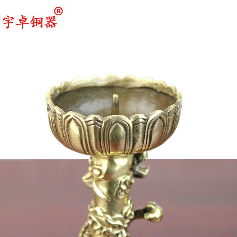宇卓铜器纯铜烛台黄铜烛台狮子烛台宫门狮蜡台龙凤龙龟烛台工艺品