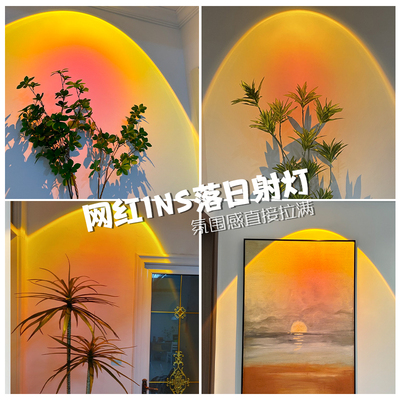 明装日落射灯日不落洗墙灯家用背景墙玄关商用氛围射灯网红