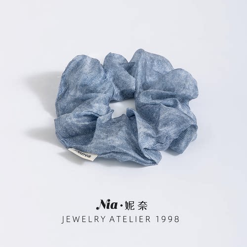 Nia妮奈韩系简约纯色大肠发圈女高级感轻奢风头绳扎马尾发绳皮筋