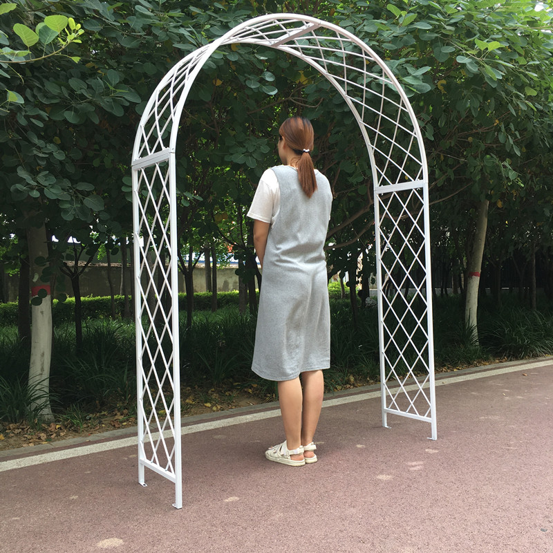 铁艺欧式鲜花网格拱门弓形支架子园艺户外庭院花架花园月季爬藤架
