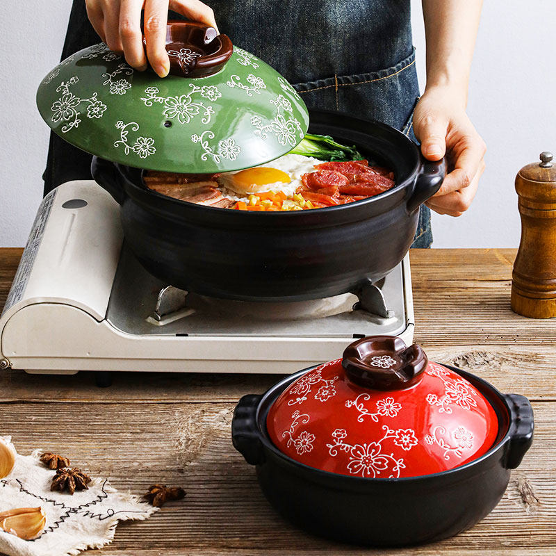 MAR三月砂锅陶瓷锅煲仔饭直火锅耐高温锅家用手绘樱花锅炖锅