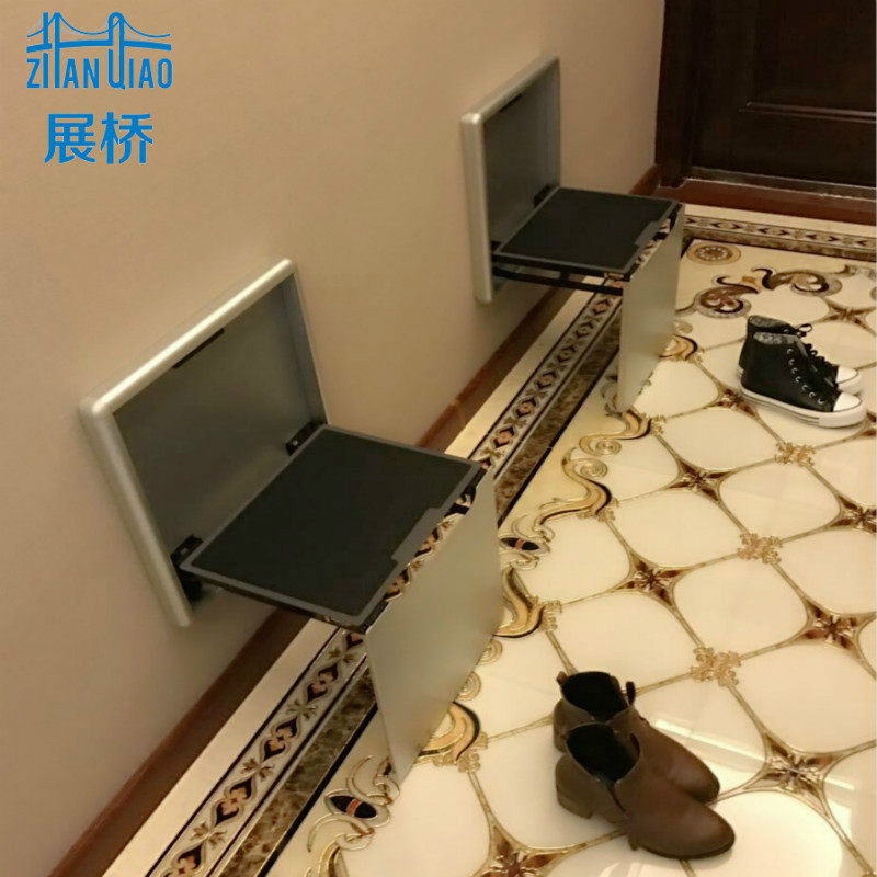 折叠换鞋凳壁挂墙式壁椅门口凳玄关椅穿鞋凳淋浴室凳金属折叠椅子