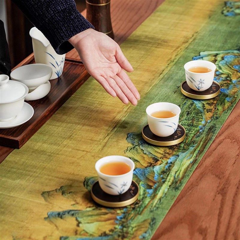 桌旗中式禅意茶艺桌布防水茶席布垫茶具配件茶台茶巾布艺长条茶旗