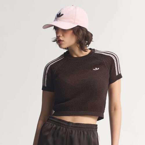 阿迪达斯 （adidas）女子编织休闲时尚T恤短袖KC6480