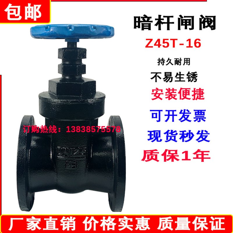 暗杆闸阀Z45T铜芯人防闸阀法兰铸铁明杆管道阀DN65080100150200