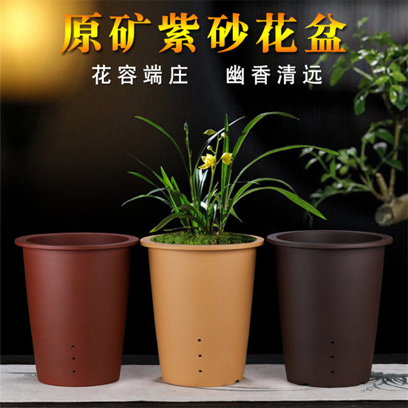 兰花盆精品专用紫砂花盆厂家直销大号文竹特价包邮君子兰兰草盆栽