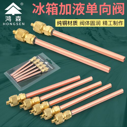 鸿森加氟单向阀HS-110 冷媒雪种充注阀加氟嘴 加厚加长加液阀针阀