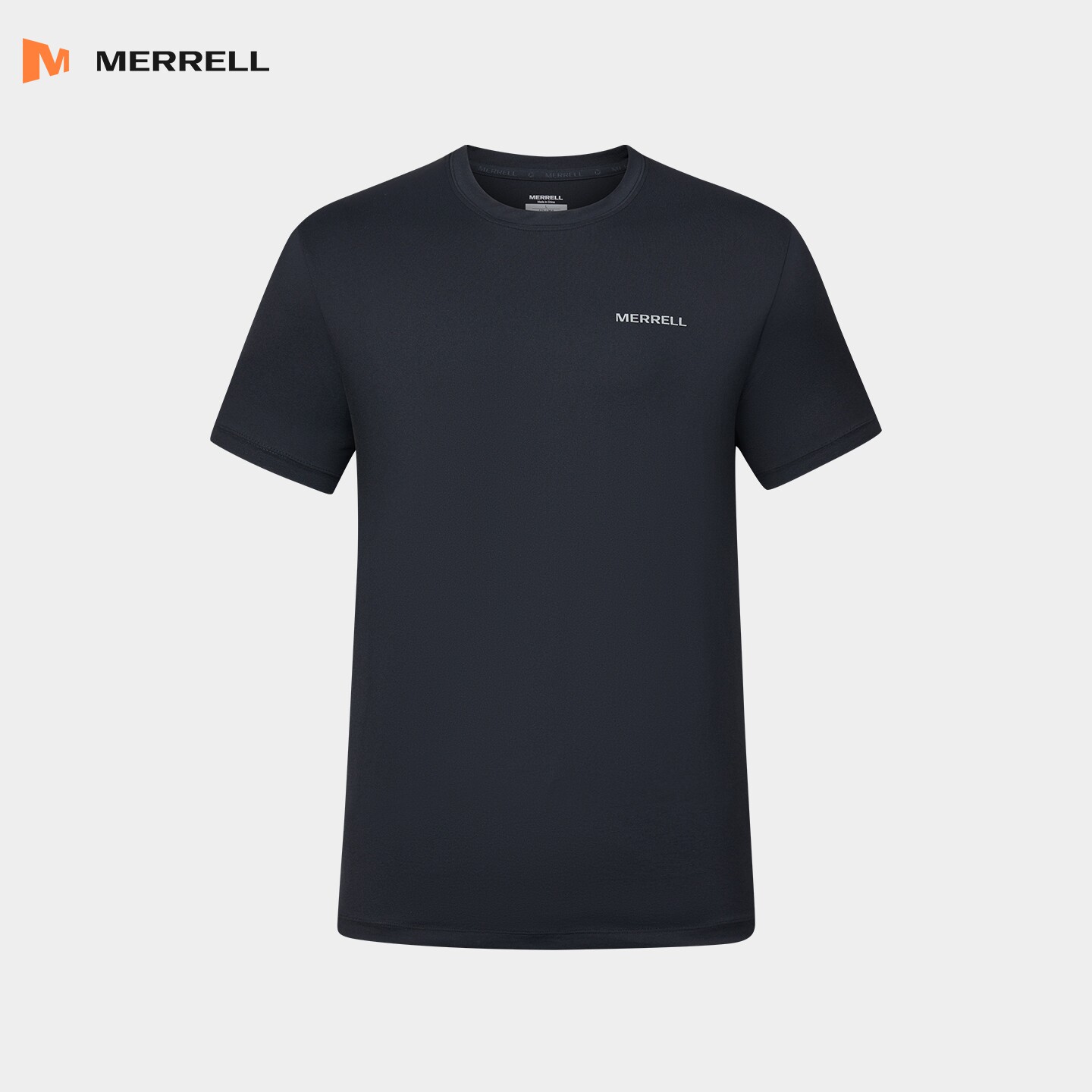 MERRELL迈乐户外运动速干上衣冰丝凉感圆领短袖透气弹力T恤男款A