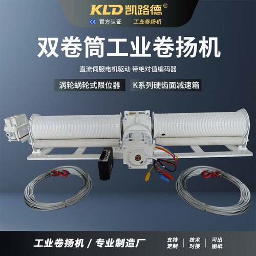 双卷筒卷扬机电动可定制伺服涡轮式带编码器的直流绞车