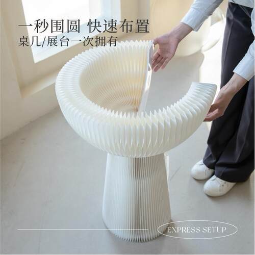 青美小圆桌子花束边桌储存收纳简约现代创意阳台轻奢圆形茶边几