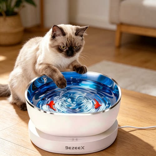 贝知BEZEEX磁驱活水宠物饮水机猫咪无线长续航静音猫咪悬浮碗通用