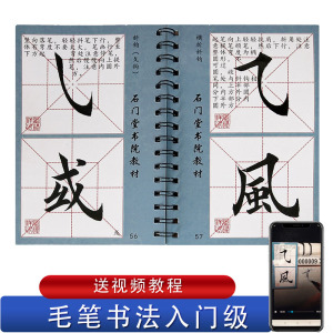 毛笔字帖楷书临体 基本笔画方摹字卡 带视频讲解教学双面塑封独便