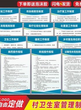 村卫生室规章制度乡村作生职责卫生站管理操线换药拆医标示牌KT板
