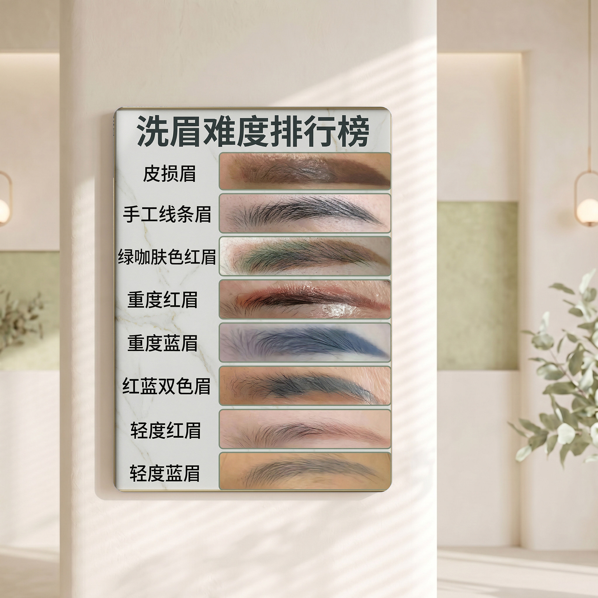 洗眉难度排行榜纹绣店半永久项目科普装饰画