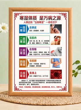 寒湿体质五级划分宣传画中医养生馆理疗馆装饰摆画