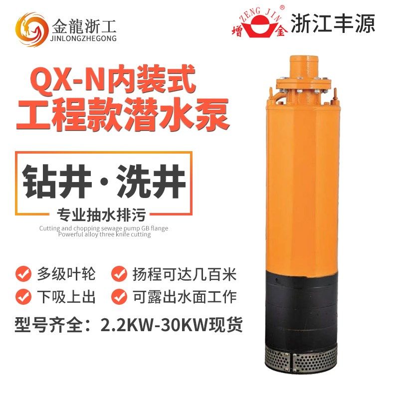 浙江丰源泵业内装式潜水电泵高扬程大流量高压工矿用排污泵及配件
