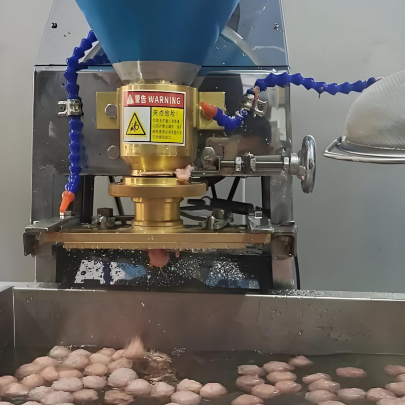 牛肉丸子全自动油炸线 包心香芋地瓜丸设备 油炸丸子加工机器