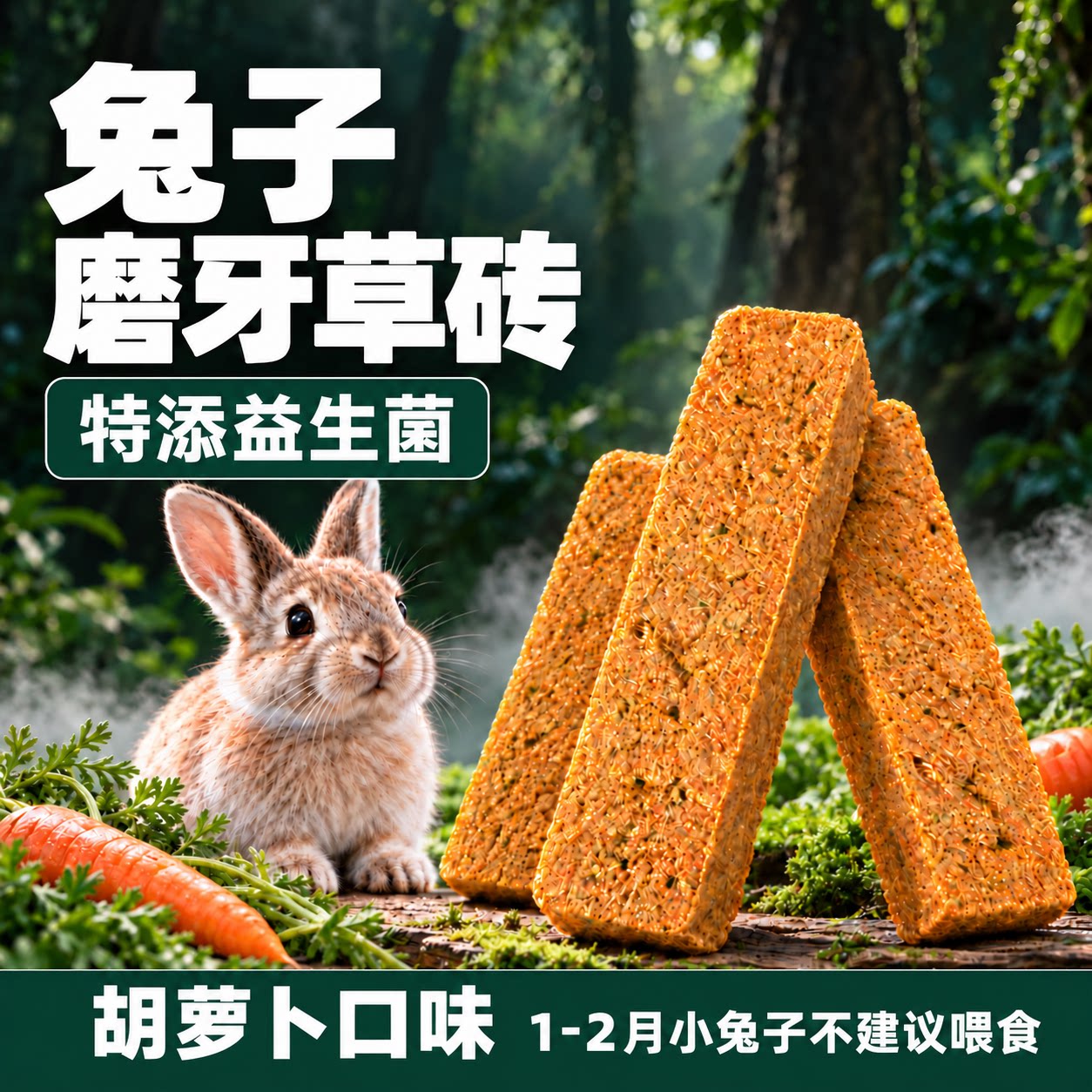 兔子磨牙草砖胡萝卜口味