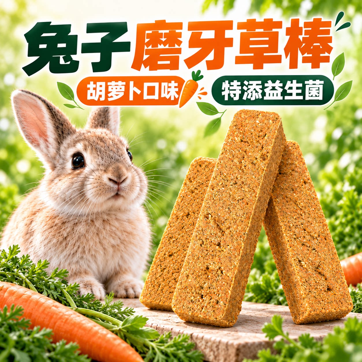 【胡萝卜口味磨牙草砖】