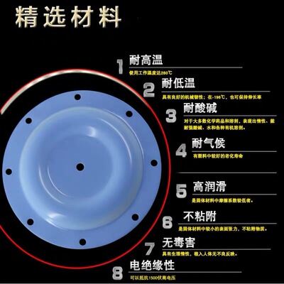 隔膜片QBY气动隔膜泵配件全套丁晴四氟F46山道橡胶特氟龙