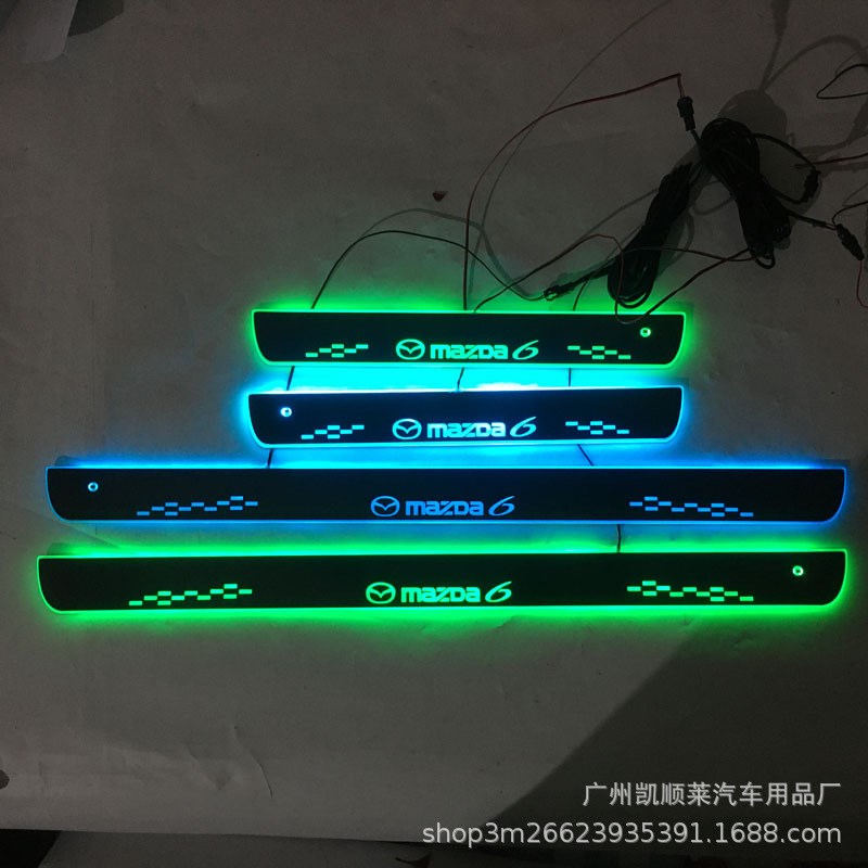 4片红外免破线适用马自达6睿翼流光动态迎宾踏板LED跑马灯门槛条