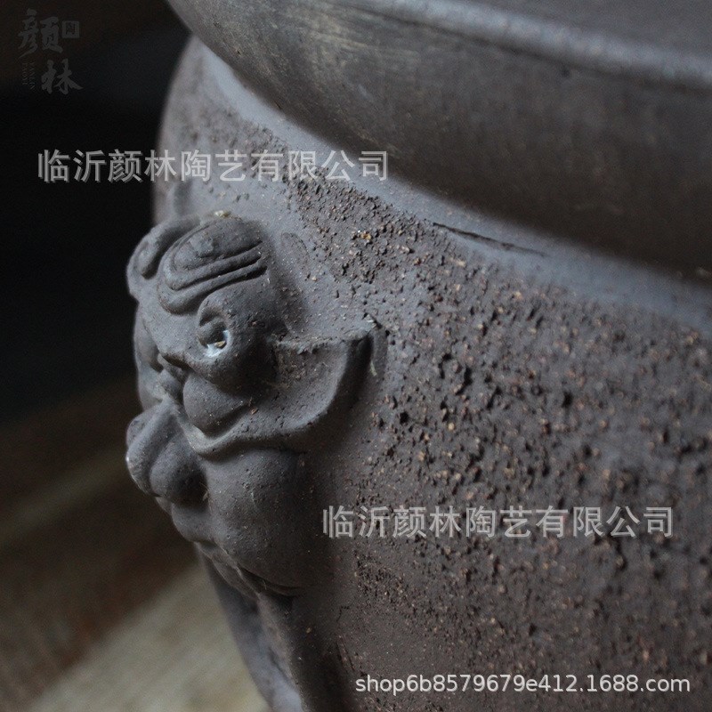 紫砂大缸花盆水h养盆庭院大缸透气盆陶缸陶盆大盆大口径花盆土陶
