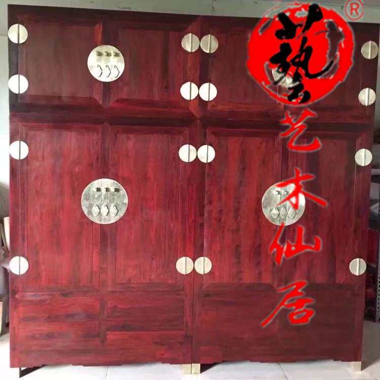 仙游工艺印度小叶紫檀顶箱柜实木家具