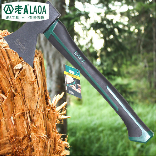 老A(LAOA) 双色柄木工斧头 开山野营斧子 采伐 消防600G