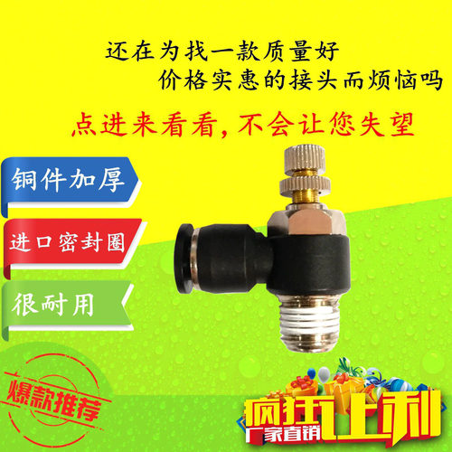 黑色L型节流阀气动接头SL 4-M5 6-01 8-02 10-03 12-04调速阀JSC