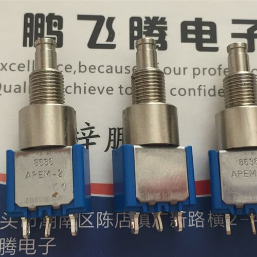 进口法国APEM 8636AKB自复位钮子 按钮点动开关 立式3脚 6A125VAC