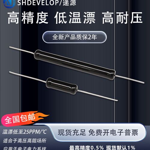 RI80黑色高压绝缘玻璃釉耐压低温漂脉冲检测标准校准认证无感电阻