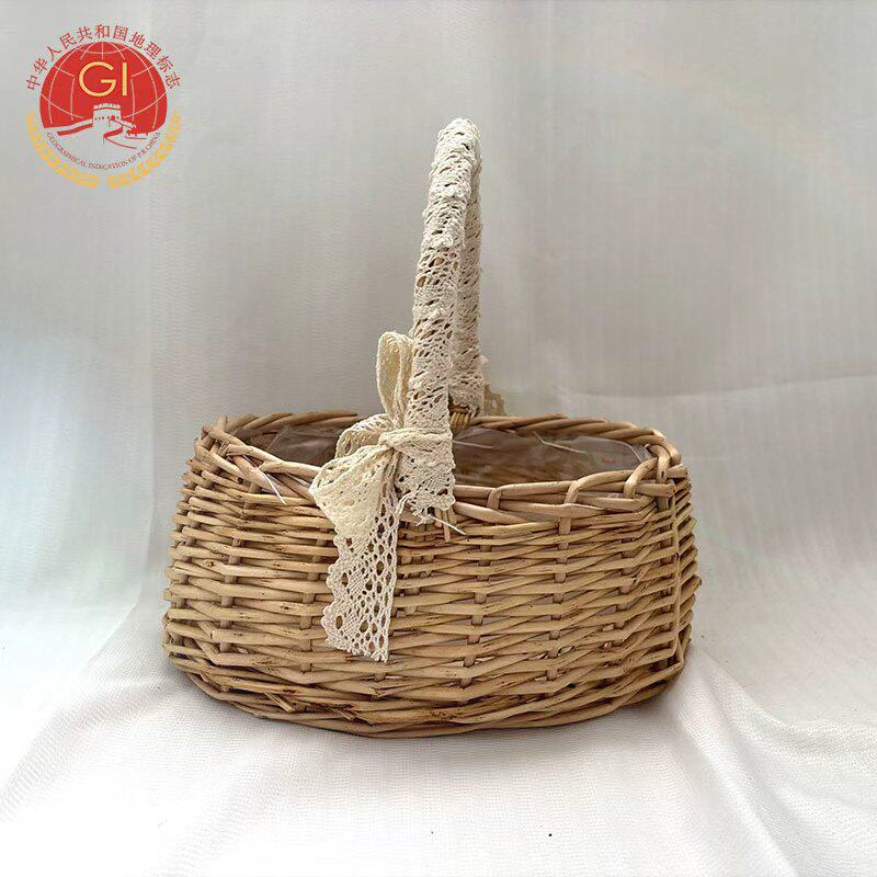 绢花塑料花干花捧花婚庆装饰摆设花篮田园风小花篮手提