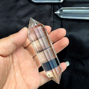 沃格尔双尖多面瑜伽天然白水晶柱子24面多棱水晶柱水晶灵摆
