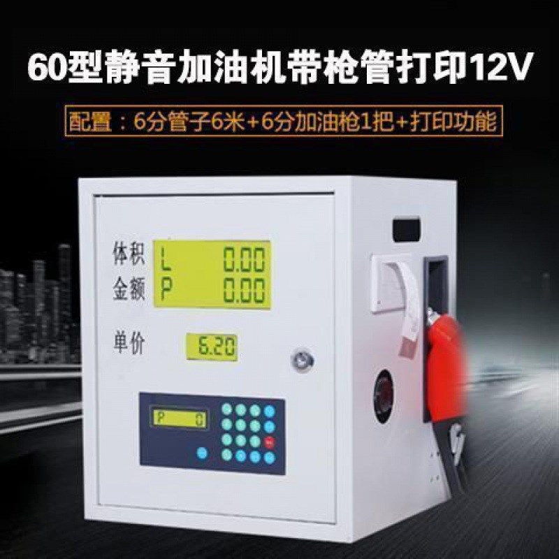 12V24V220V伏车载加油机全自动F定量柴油小型带计量器跳枪泵抽油