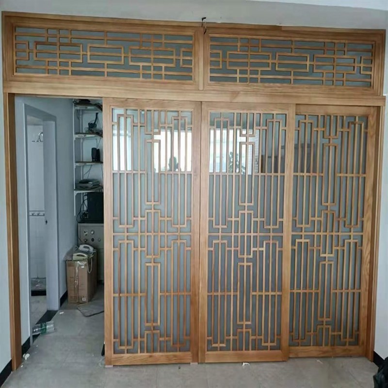 仿古门窗b中式实木花格门窗 古建镂空屏风隔断室内外庭院