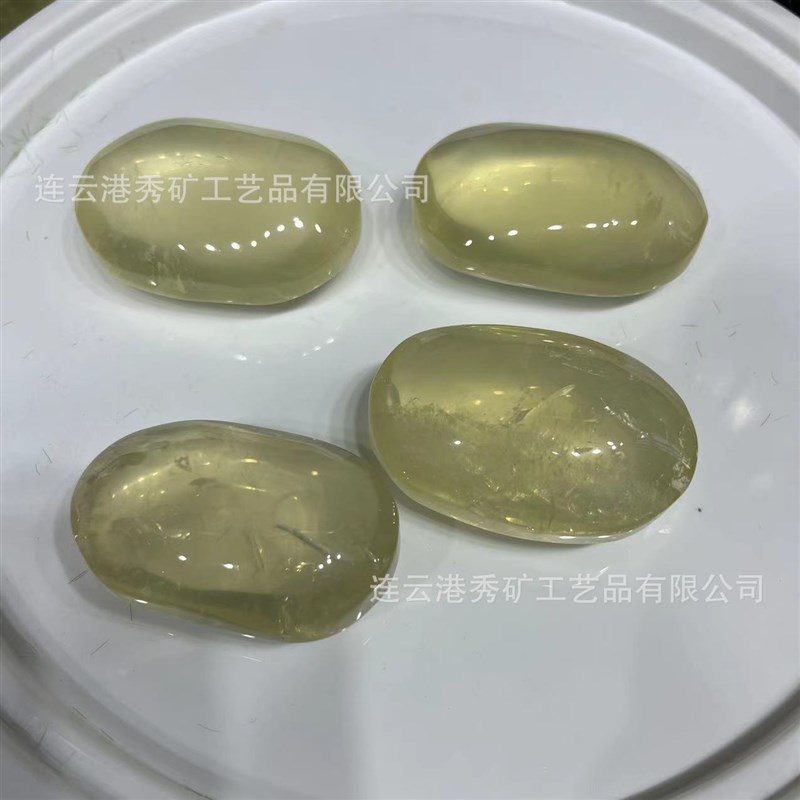 天然黄水晶把玩水晶原石打磨手把件X居家办公摆件