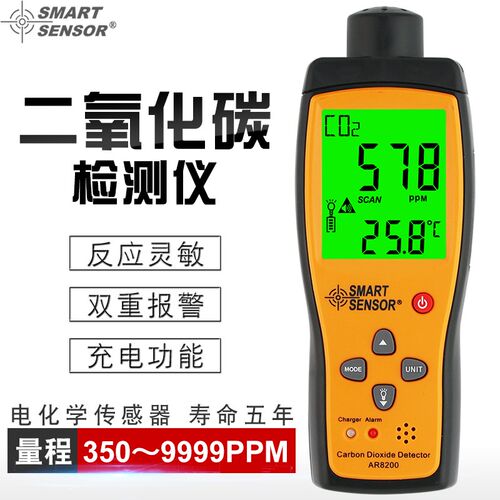 AR8200二氧化碳检测仪CO2测量仪工业级便携式气体测试报警器