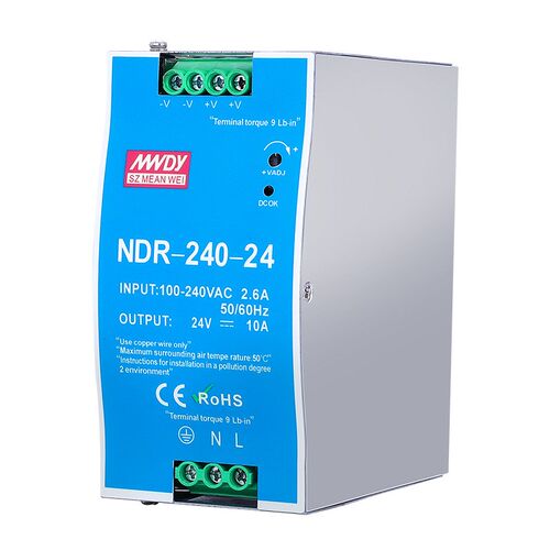 明纬NDR系列开关电源 导轨式1r2V48V直流75W/120W/150W240W/480WD